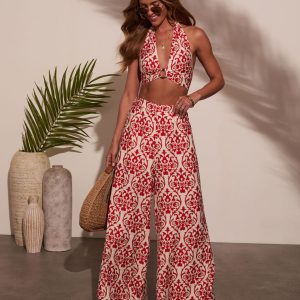 Deep Trance Abstract Wide Leg Pants