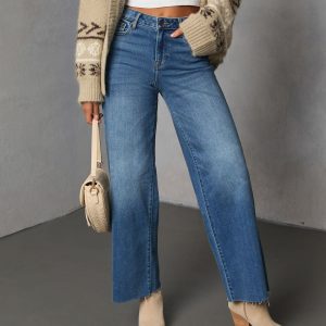 Connie Super Stretch High Rise Frayed Hem Jeans