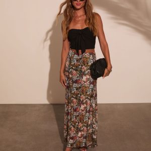 Gracie Mesh Floral Maxi Skirt