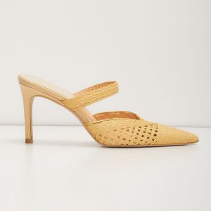 Kaline Raffia Pointed Toe Mules