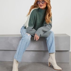 Josephina Colorblock Mock Neck Pullover Sweater