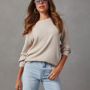 Coralee Waffle Knit Long Sleeve Top