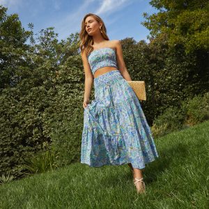 Angie Floral Midi Skirt