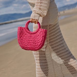 Valencia Small Rounded Straw Tote