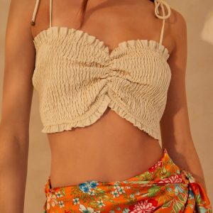 Elizia Smocked Crop Top