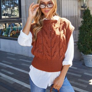 Sivan Cable Knit Sweater Vest