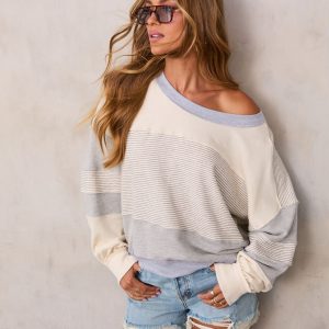 Kimberlie Striped Colorblock Pullover Top