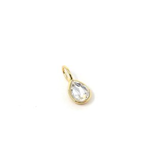 Twisted Rhinestone 14k Plated Charm