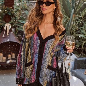 Winter Trinket Knit Multi Color Cardigan
