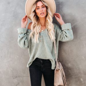 Trev Speckled Knit Henley Sweater